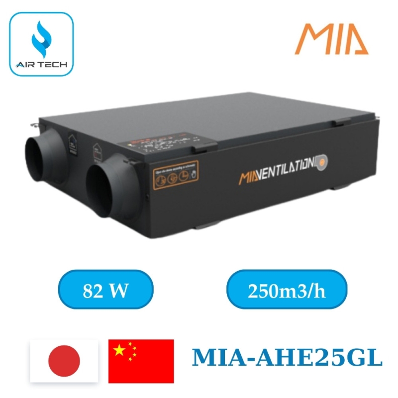 Thiết bị thông gió thu hồi nhiệt MIA-AHE25GL 250 m3/h