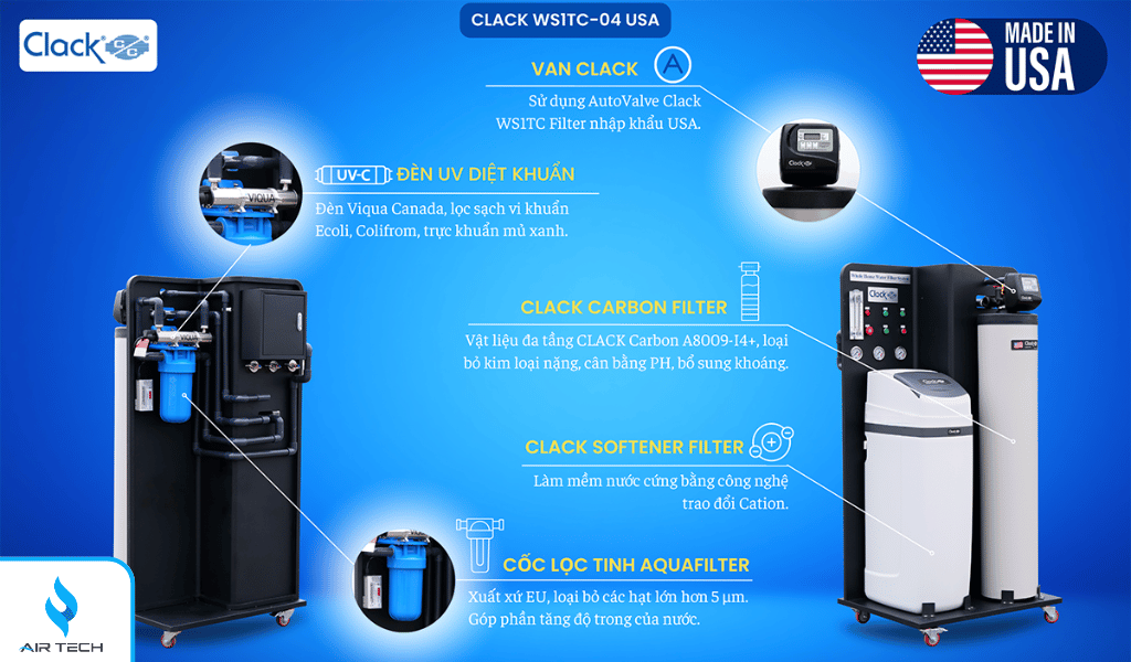 Công nghệ lọc nước tổng Clack đến từ Mỹ