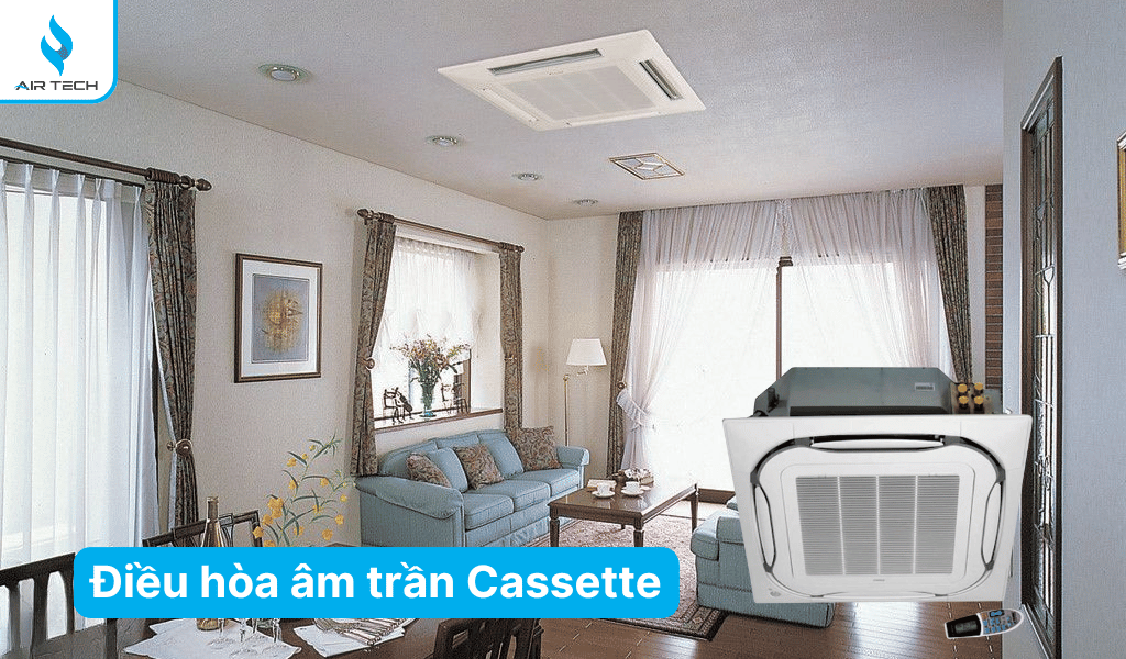 Điều hòa âm trần cassette có thể lắp sau khi đã vào trần thạch cao