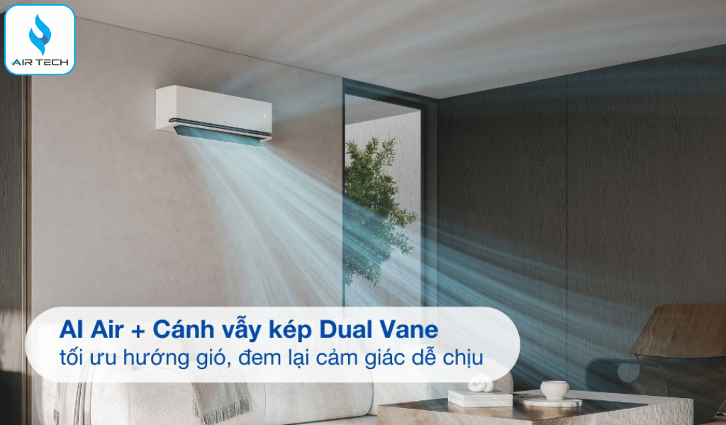 AI Air & Cánh Vẫy Kép Dual Vane – Luồng Gió Tối Ưu Hóa