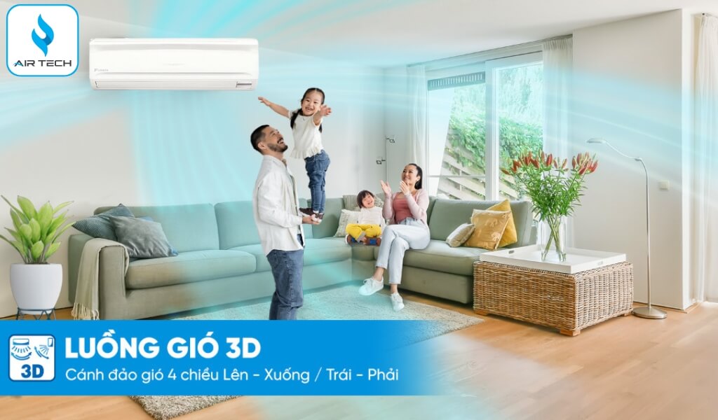 Luồng gió 3D – Làm mát đồng đều khắp không gian