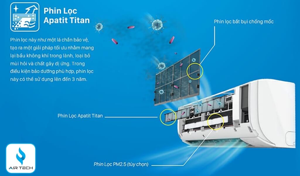 Lọc khí hiệu quả với phin lọc Apatit Titan