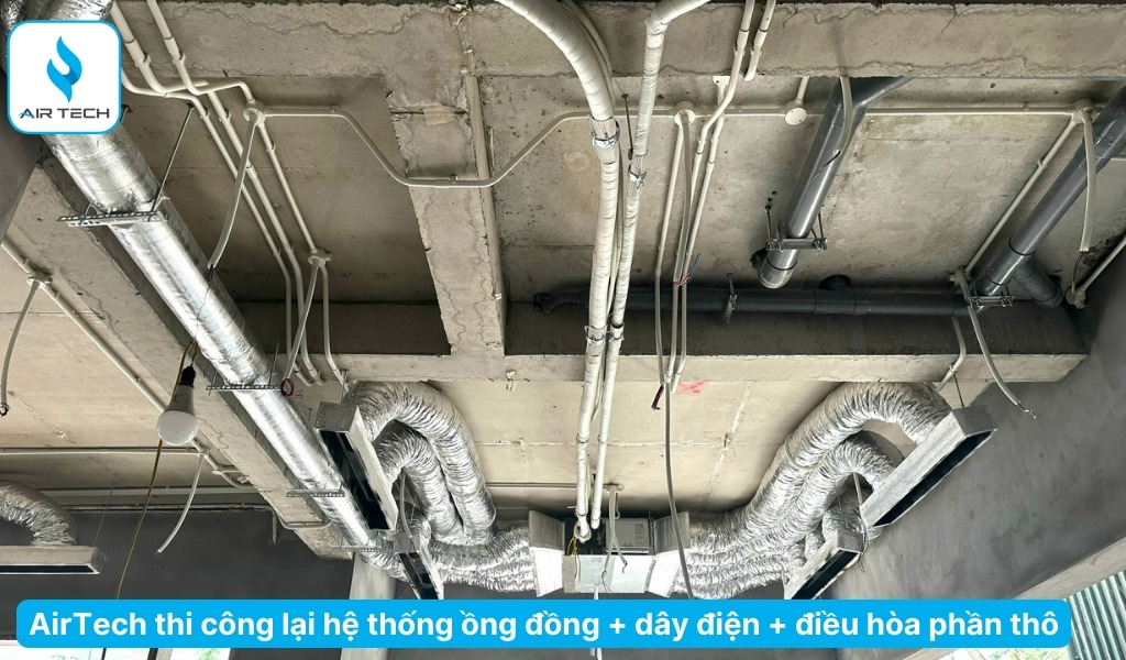 AirTech đi lại ống đồng, dây điện cho chủ nhà